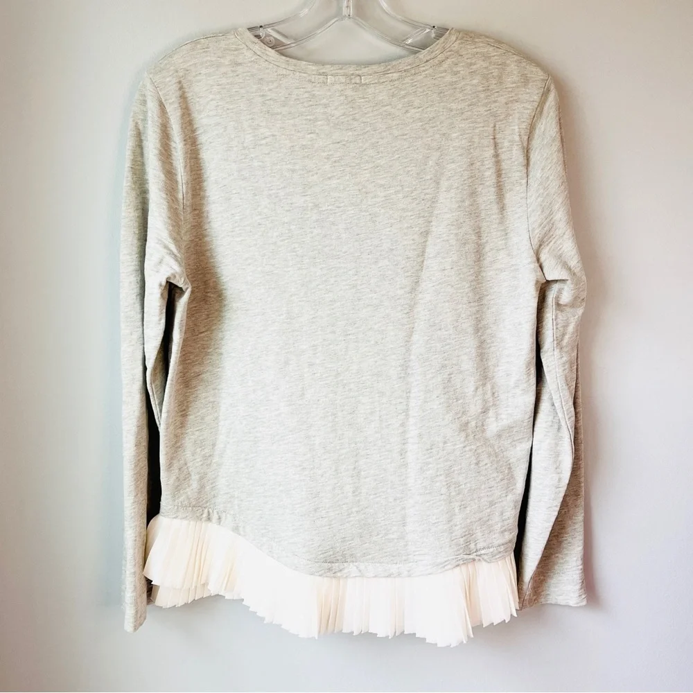 J. Crew Crewneck Sweater with Pleated Fringe Hem